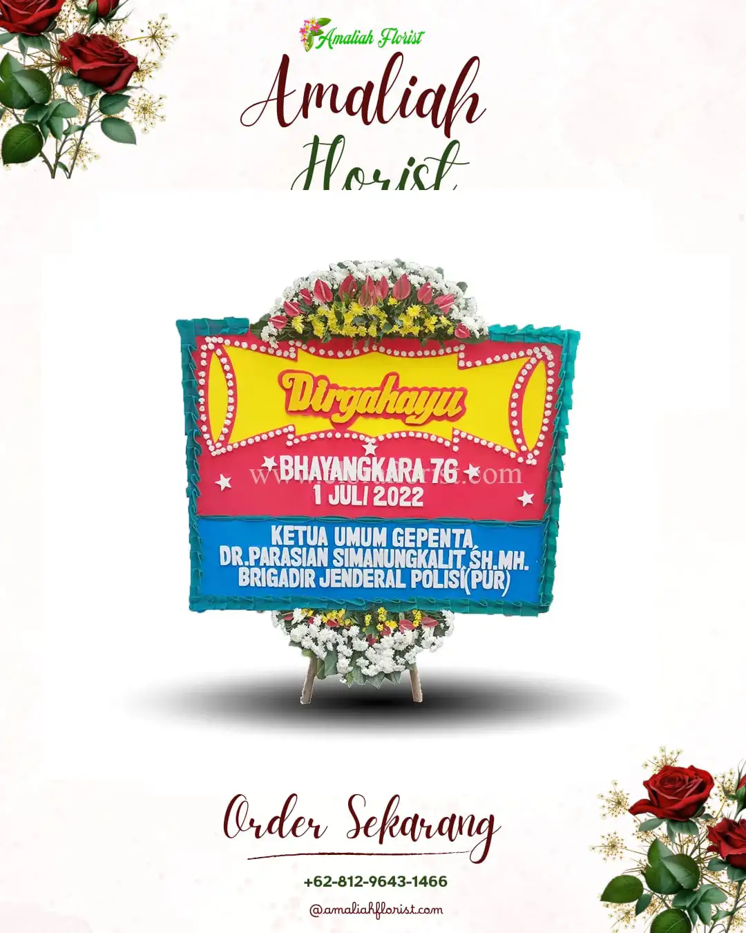 Papan Bunga HUT Ulang Tahun Wih Pesam